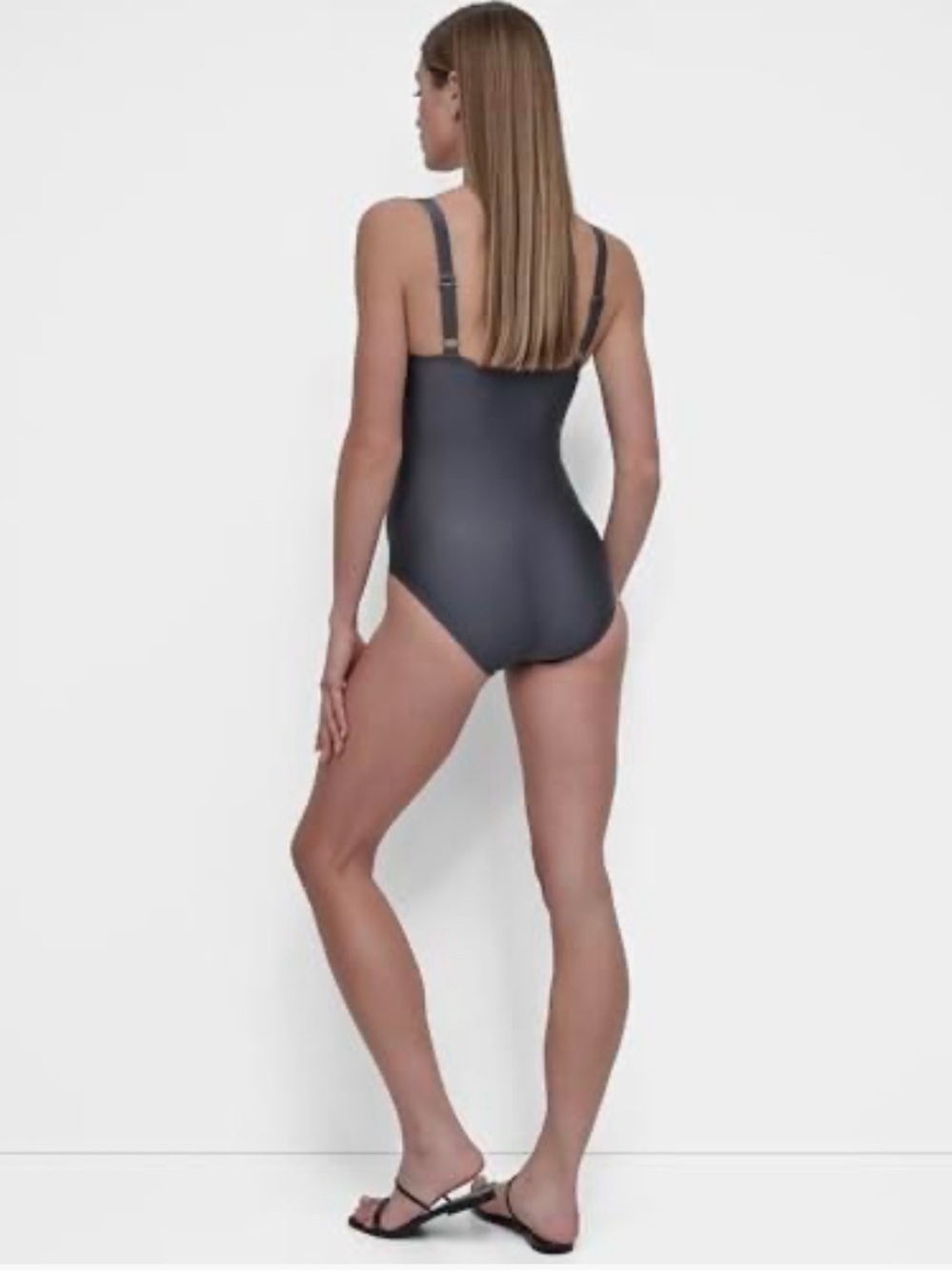 NWT DKNY Women's One-Piece Starburst Swimsuit, Color Titanium Shimmer Size Small - Picture 6 of 10